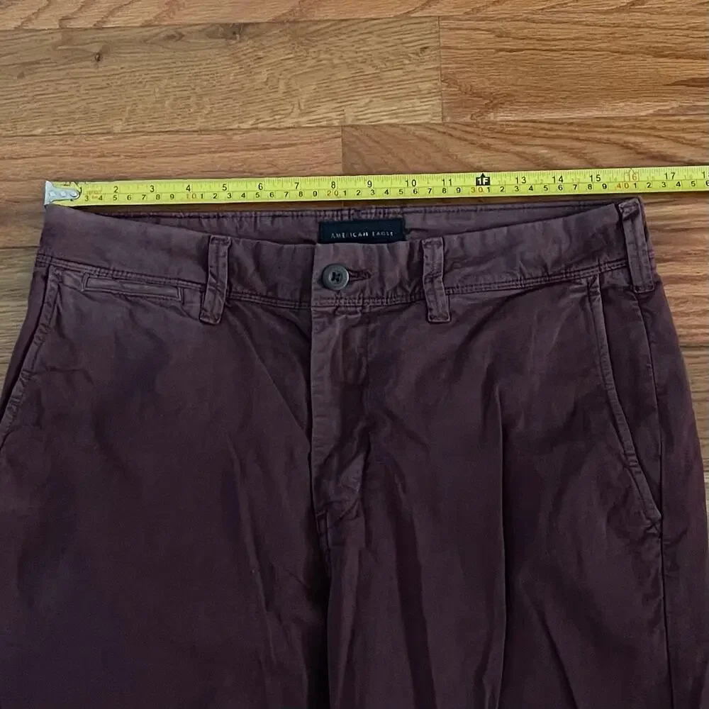 American Eagle Mens 31x31 Next Level Flex Slim Pants Wine Stretch NWT